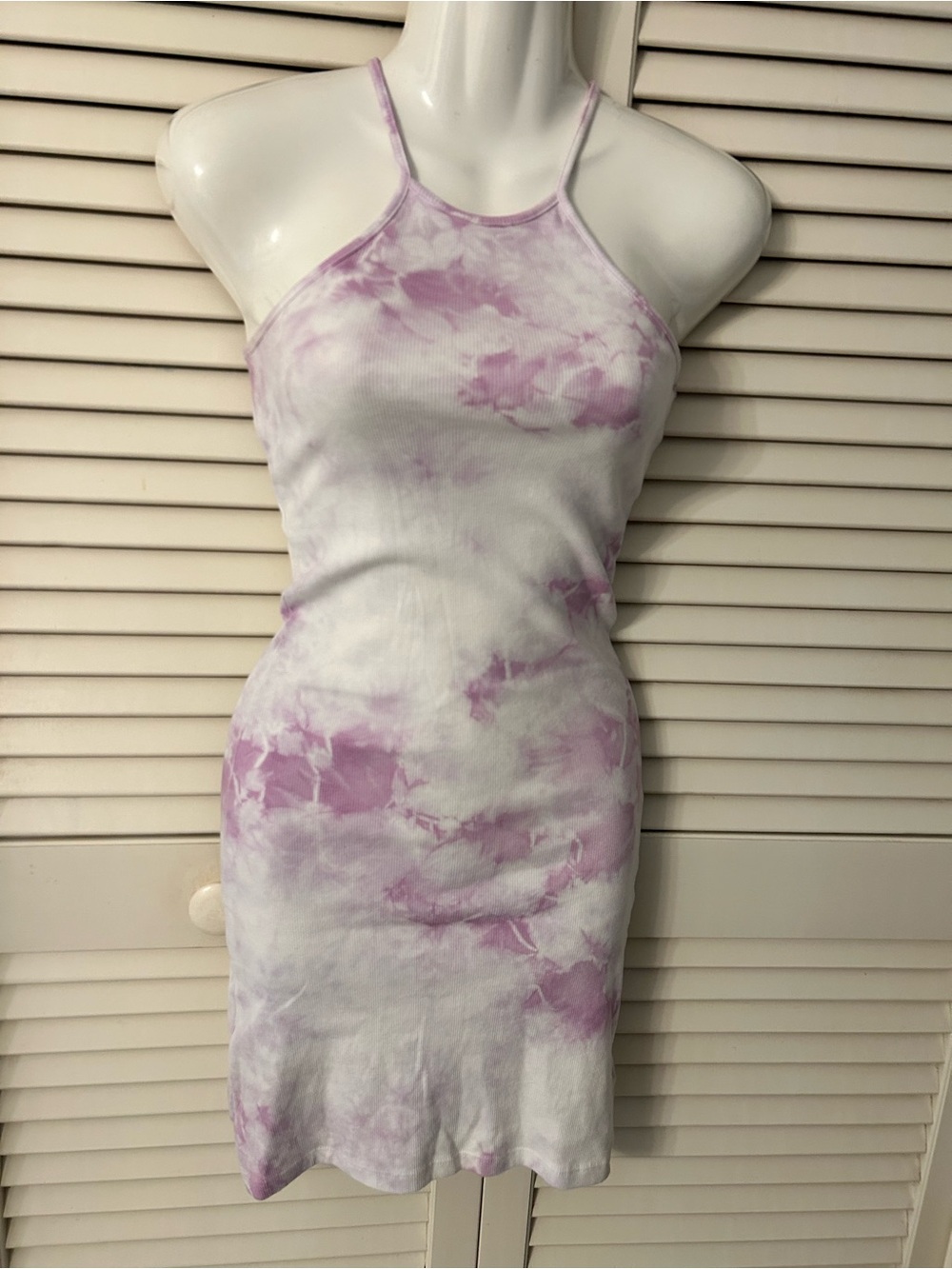 Frankie's Bikinis Lilac Tie-Dye ribbed Mini Dress - Picture 3 of 4